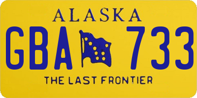 AK license plate GBA733
