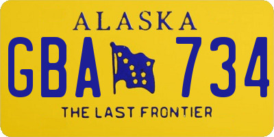AK license plate GBA734