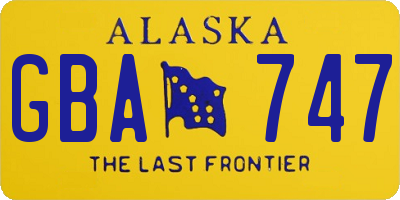 AK license plate GBA747