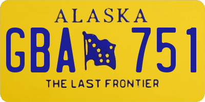 AK license plate GBA751