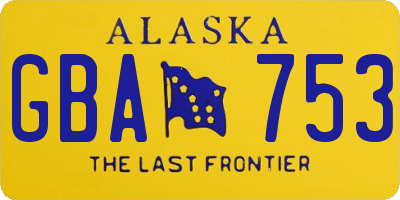 AK license plate GBA753