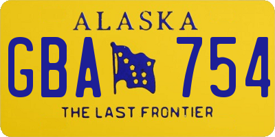 AK license plate GBA754