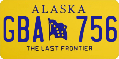 AK license plate GBA756