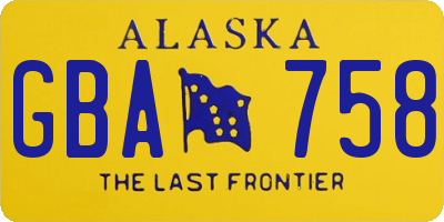 AK license plate GBA758