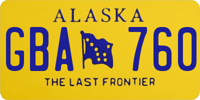 AK license plate GBA760