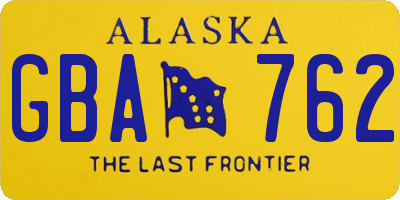 AK license plate GBA762