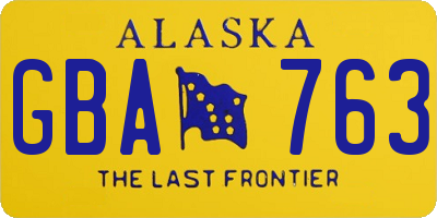 AK license plate GBA763