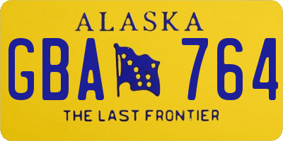 AK license plate GBA764