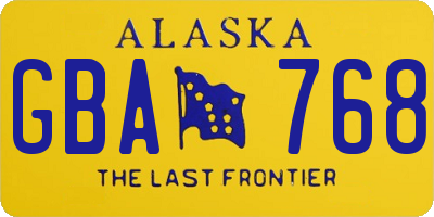 AK license plate GBA768