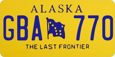 AK license plate GBA770