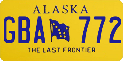 AK license plate GBA772