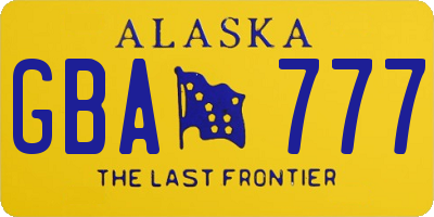 AK license plate GBA777