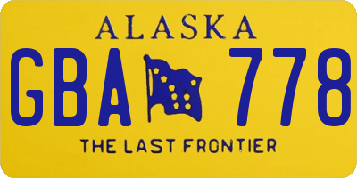 AK license plate GBA778