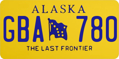 AK license plate GBA780