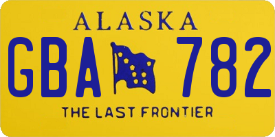 AK license plate GBA782