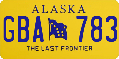 AK license plate GBA783