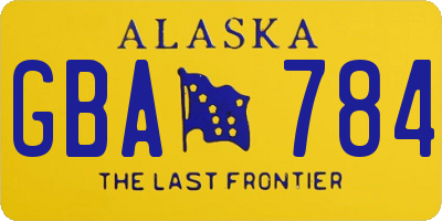 AK license plate GBA784