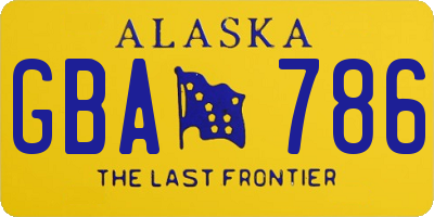 AK license plate GBA786