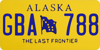 AK license plate GBA788