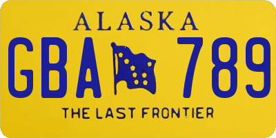 AK license plate GBA789