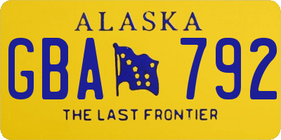 AK license plate GBA792