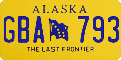 AK license plate GBA793