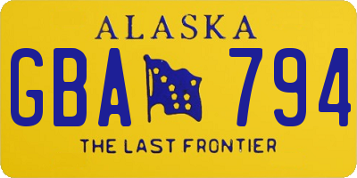 AK license plate GBA794