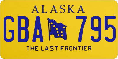 AK license plate GBA795