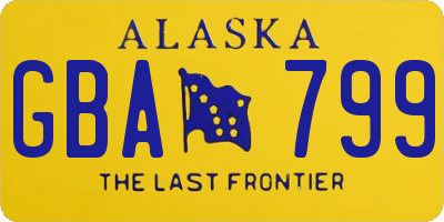 AK license plate GBA799
