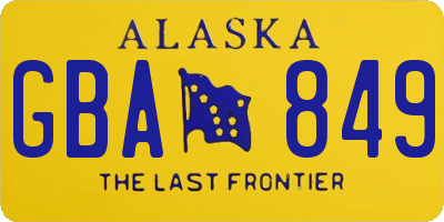 AK license plate GBA849