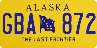 AK license plate GBA872