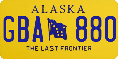 AK license plate GBA880