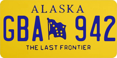 AK license plate GBA942