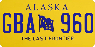 AK license plate GBA960