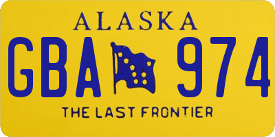 AK license plate GBA974