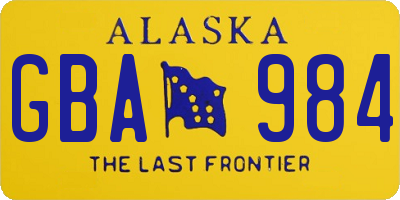AK license plate GBA984