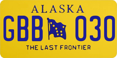 AK license plate GBB030