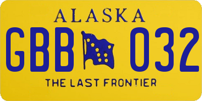 AK license plate GBB032