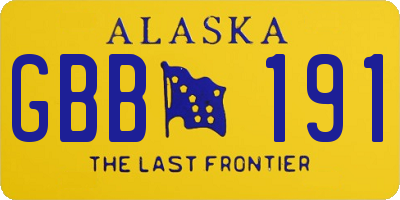 AK license plate GBB191