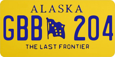 AK license plate GBB204