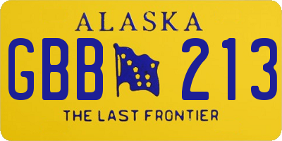 AK license plate GBB213