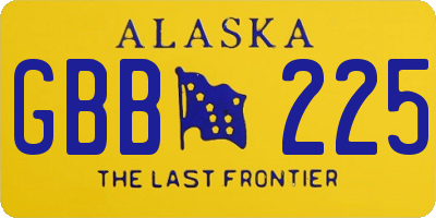 AK license plate GBB225