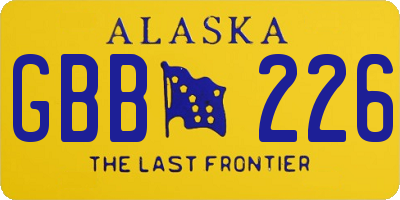 AK license plate GBB226