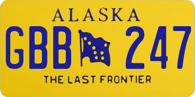 AK license plate GBB247