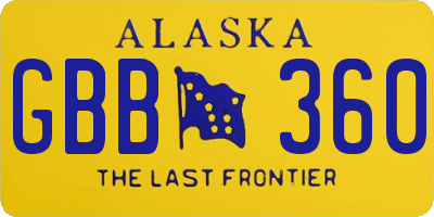 AK license plate GBB360