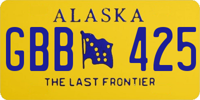 AK license plate GBB425