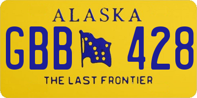 AK license plate GBB428