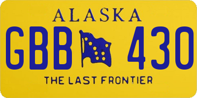 AK license plate GBB430