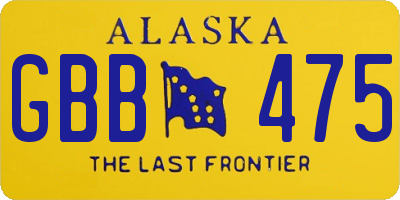 AK license plate GBB475