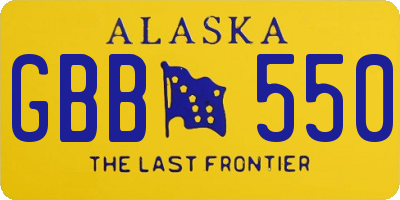 AK license plate GBB550